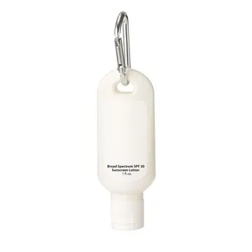 Image of 100 Custom 1 oz SPF 30 Sunscreen With Carabiner - Broad Spectrum & ...