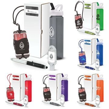 Parlour 4-Piece Trade Show Gift Set - Water Bottle & Multi-function