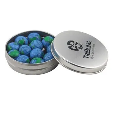 Image of 24 Promotional Round Tin with Chocolate Globes