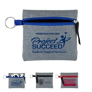 Image of 200 Promotional "CAPRI" Heathered Gray Zipper Pouch - ...