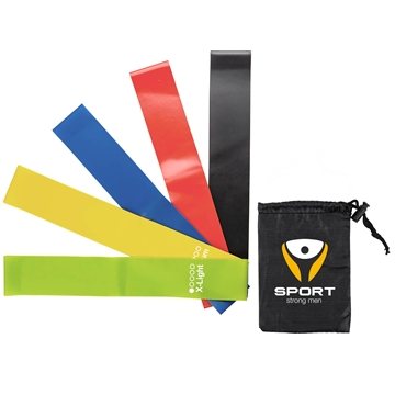 Yoga Resistance Bands with Pouch - Black - TPE Material & Travel Size