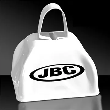 Image of 144 Promotional 3" White Metal Cowbells - Metal & Noisemaker