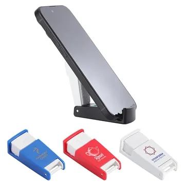 Alliance Portable Phone Stand & Screen Cleaner - Microfiber Pad & ABS Plastic