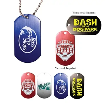 Image of 250 Customized Dog Tag with 4 1/2" Ball Chain - Anodized Aluminum