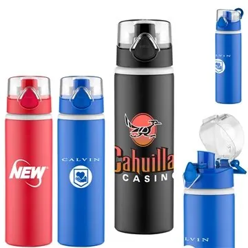 Image of 50 Promotional Hermosa Aluminum Water Bottle 27 oz - Press-n-Flip ...