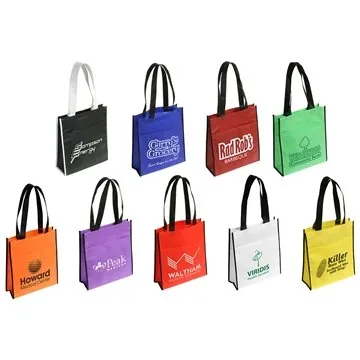 Image of 200 Custom Peak Tote Bag with Pocket - Reinforced & Reusable