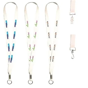 Image of 250 Promotional White Lanyard with Full Color Imprint - Metal ...