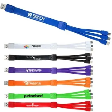 Image of 100 Promotional 3-Way Noodle Charging Cable - Multi-Device ...