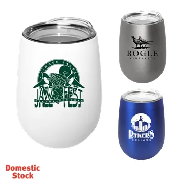 100 Custom Halcyon 12 oz Stainless Steel Wine Glass with Acrylic ...