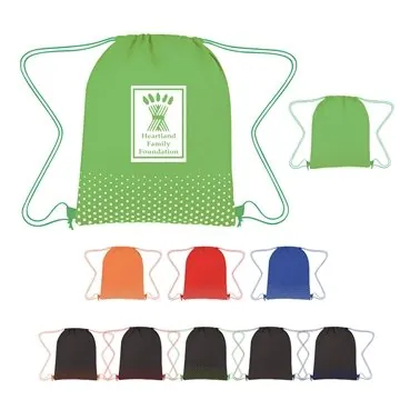 Image of 150 Promotional Connect The Dots Non-Woven Drawstring Bag - Water ...