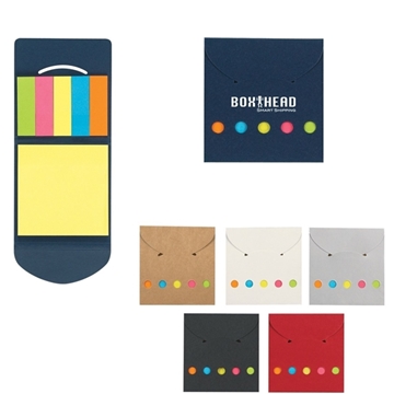 Sticky Notes And Flags In Pocket Case - Neon Colors
