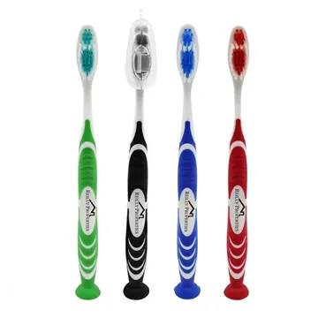 Stand Up Suction Toothbrush With Tongue Scraper - Nylon Bristle