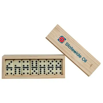 Image of 150 Custom Small Dominos in Box - Wooden Case