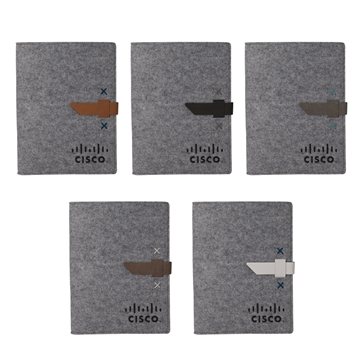 Image of 10 Promotional Boxelder Felt Padfolio - USA Made & Leather