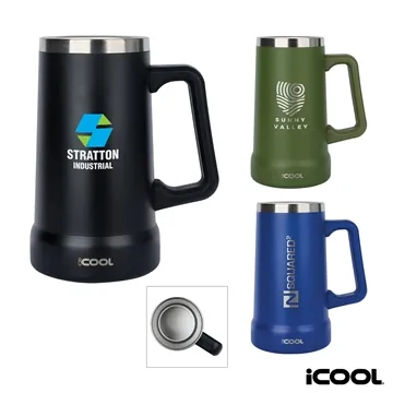 iCOOL® Breckenridge 24 oz. Double Wall Stainless Steel Beer Stein - Powder-Coated Exterior