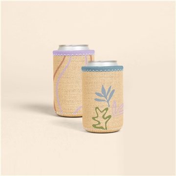 Liam Burlap Neoprene Can Insulator - Collapsible