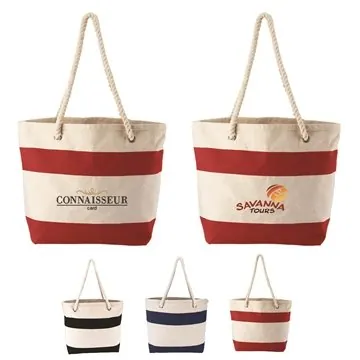 Cotton Resort Tote Bag with Rope Handle - Heavy Canvas