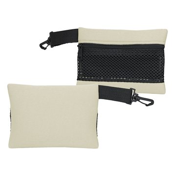 Small Mesh Travel Bag with Clip - Scuba Foam & Zippered