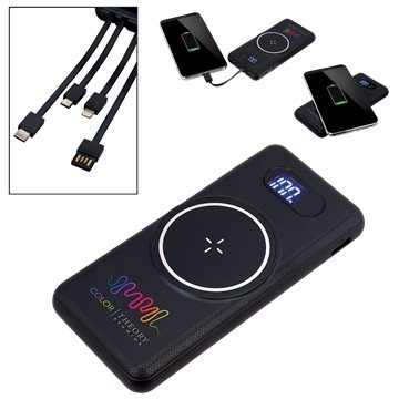 Magnetic Wireless Charger & Power Bank 10,000mAh - Multi Cable