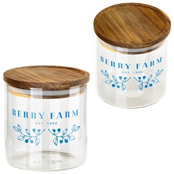 Corsica 22 oz Glass Canister with Acacia Lid - Borosilicate Glass & Airtight