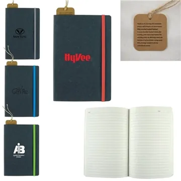Image of 75 Promotional Recycled Bonded Leather Softcover Notebook - 80 ...