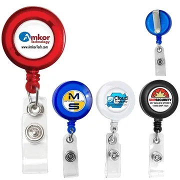 Image of 250 Promotional "LORAIN VL" 30" Cord Round Retractable Badge Reel ...