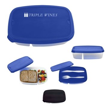 2-Section Lunch Container - Microwave Safe & BPA Free