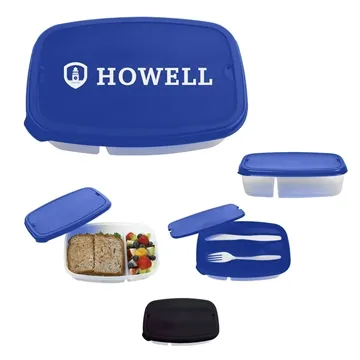 2-Section Lunch Container - Microwave Safe & BPA Free