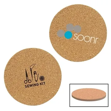 Cork & Fiberboard Round Beverage Coaster - High Density