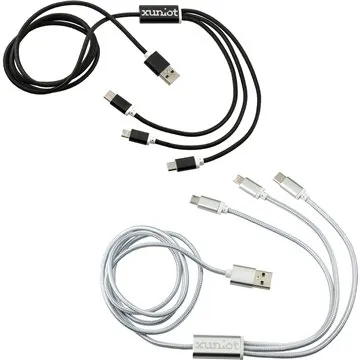 Image of 100 Custom Realm 3-in-1 Long Charging Cable - Multi-Device & ...