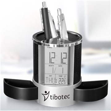 Image of 50 Customized Desk Caddy Clock With Digital Calendar - ...