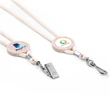 250 Custom Adjustable Breakaway Cotton Eco Neck Cord - Wheat Straw