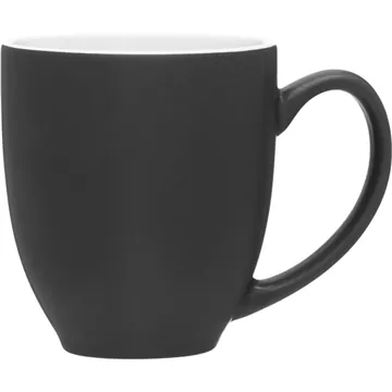 Image of 48 Custom 15 oz Bistro Mug - Matte Black Glossy White - Microwave ...