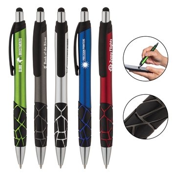 Image of 250 Customized Geo Ballpoint Pen Stylus - Metallic & Textured