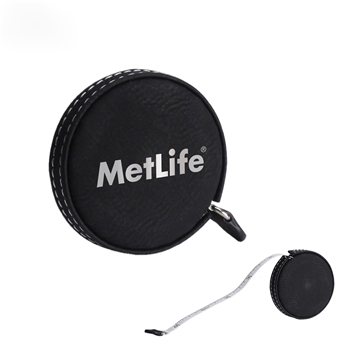 5' Tape Measure IN/CM Push-Button Closure - Leatherette