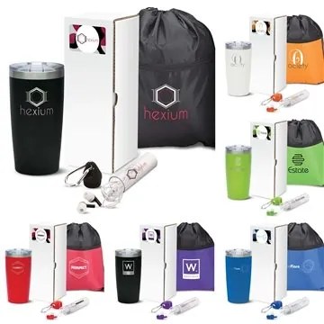 Image of 100 Customized Wholesome 3-Piece Wellness Gift Set - Stainless ...