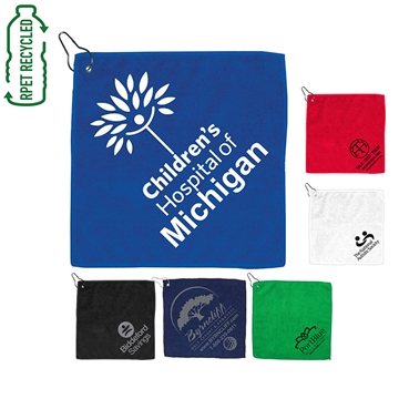 THE WEDGE 300GSM Heavy Duty Microfiber Golf Towel with Metal Grommet and Clip 12 x 12 - Quick Drying