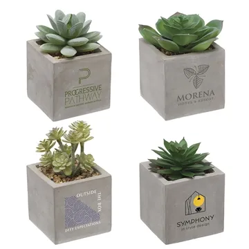 Mini Faux Potted Succulent Arrangement