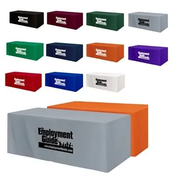 Image of 1 Custom Fitted 4-Sided Table Cover - Poly Cotton & 8ft Standard