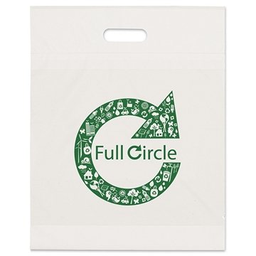 Eco Die Cut Handle Bag 15X 19 Flexo Ink - Recycled Content & Reinforced Handles