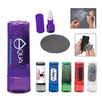 Image of 100 Promotional 1 oz Cleaning Spray With Microfiber Cloth - Vented ...