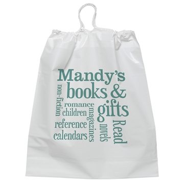 Plastic Bag w/ Cotton Drawstring 9.5 X 12 Flexo Ink