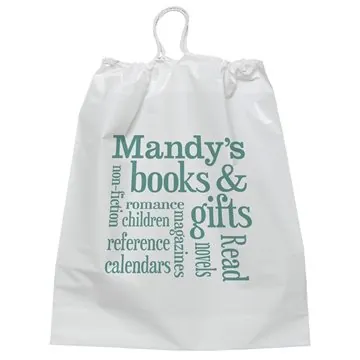 Image of 150 Customized Plastic Bag w/ Cotton Drawstring 9.5" X 12" Flexo ...