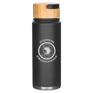 Image of 25 Promotional 20 oz Vacuum Insulated Bottle w/Bamboo Lid - 24Hr ...