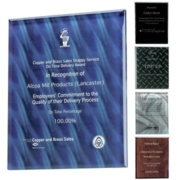 Image of 3 Customized Trillinnium Award Plaque - 8" x 10" - Hand-Faceted ...