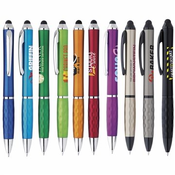 Image of 250 Custom Tev Metallic Stylus Pen - Dimpled Grip & Tungsten ...