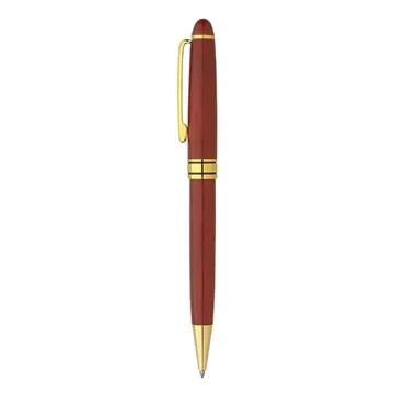 Image of 50 Customized The Milano Blanc Rosewood Ballpoint Pen - Gold ...
