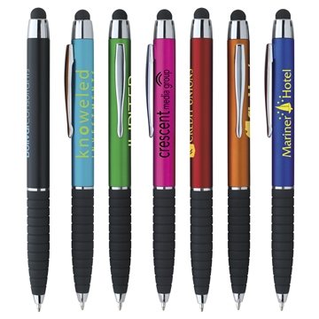 Image of 300 Customized Metallic Cool Grip Stylus Pen - Dual Function