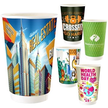 16 oz Full Color Paper Cup - FSC Certified