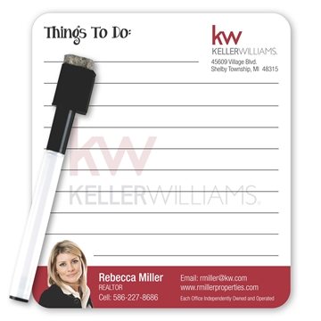 Memo Magnet Dry Erase - Rnd Corner - Magnetic Pen